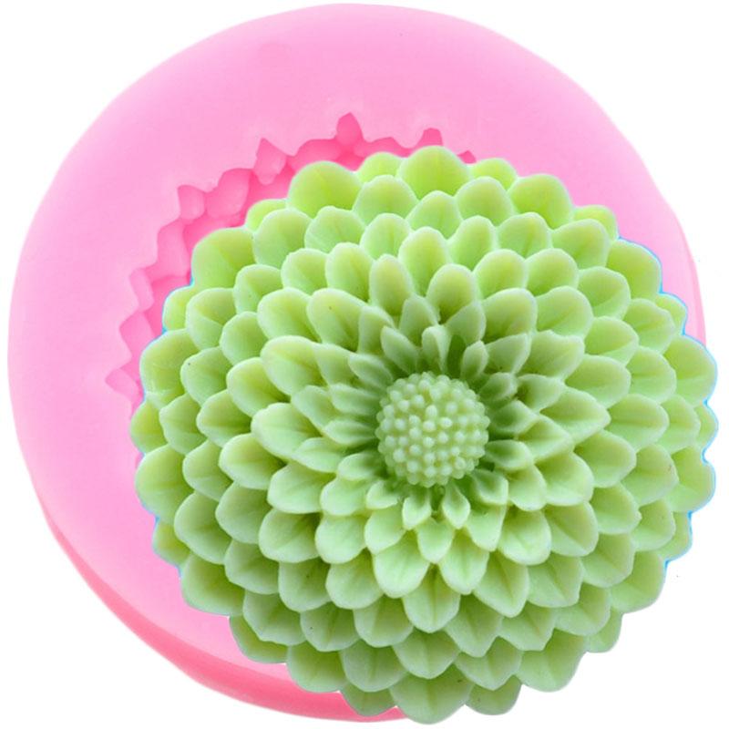 Chrysanthemum Silicone Mold DIY Flower Cupcake Topper Fondant Cake Decorating Tools Resin Clay Molds Candy Chocolate Moulds