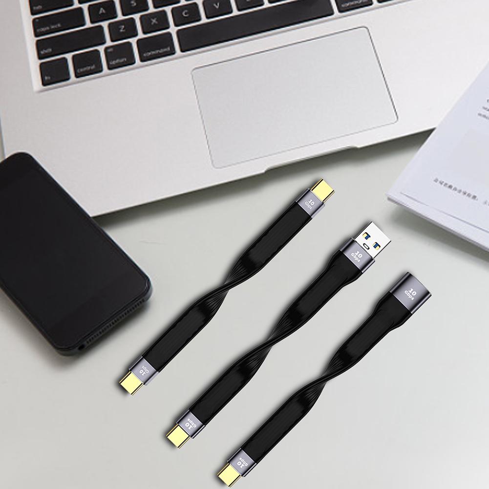 Flexible Data Charging Cable Type-c Male-to-male / Usb Male To Type-c Male / Usb Female To Type-c Male Short-line High-speed 10g Fast Charging
