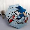 1pc Sonic Running Custom Name Automatic Folding Umbrella - Compact 8-Rib Design, Durable Plastic & Iron, Daily Use 011