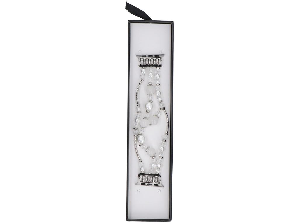 New GlacierX Triple Strand Beaded Charm Bracelet White Pearl for Apple Watch 38/40/41mm