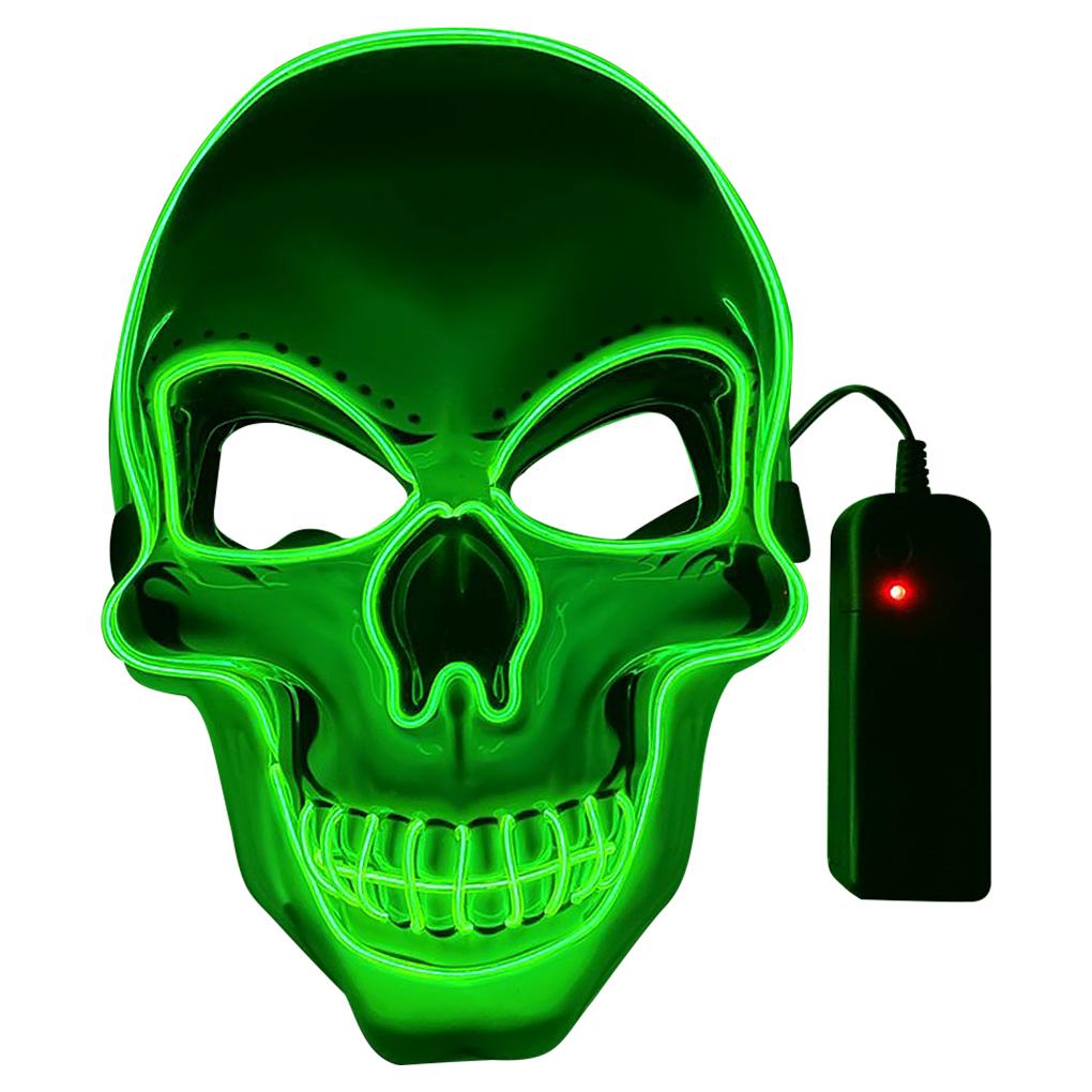 Хэллоуин светодиодный светящийся полный защитный шлем ужас скелет голова косплей реквизит для вечеринки
