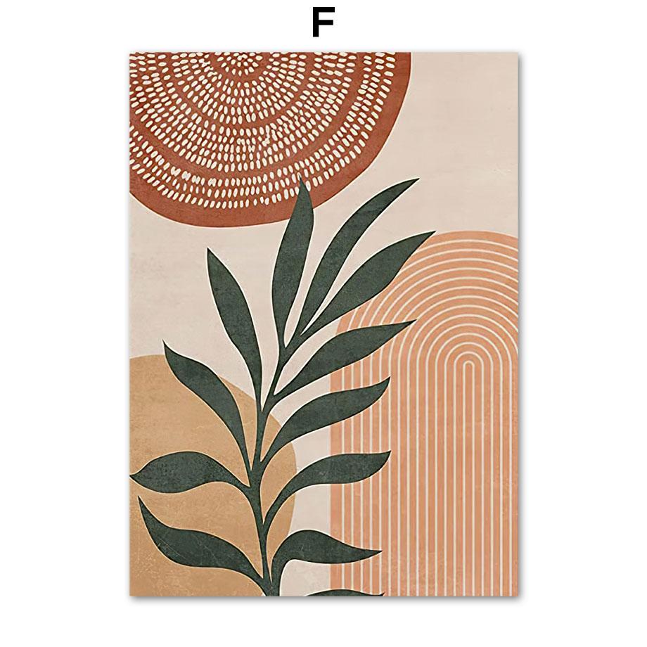 Пустыня, дюны, джунгли, пальмовый лист, абстрактная геометрическая настенная живопись, холст, картина в стиле бохо, плакаты на скандинавскую тему, художественная фреска, декор для гостиной