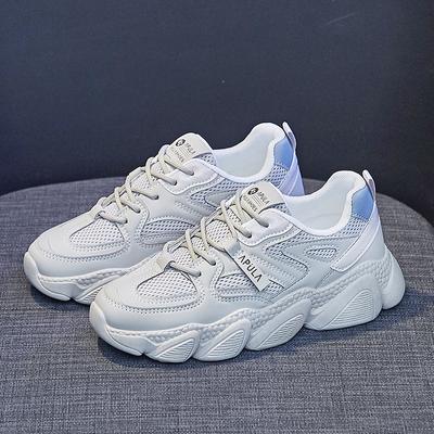 Модные классические сетчатые дышащие женские туфли, универсальные для весны и осени, трендовые повседневные туфли, износостойкие спортивные туфли на толстой подошве