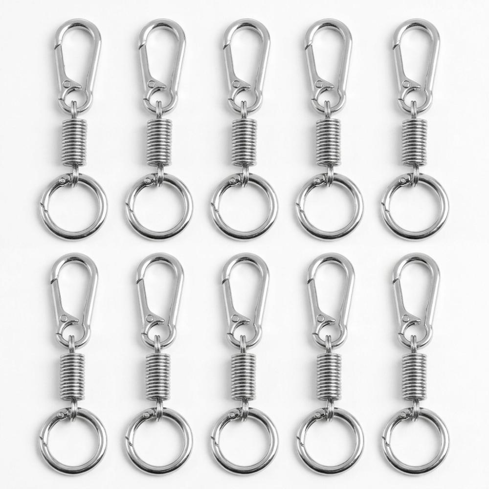 10pcs Anti-Theft Key Ring Clip Multi-Functional Spring Carabiners Portable Metal Keychains Luggage