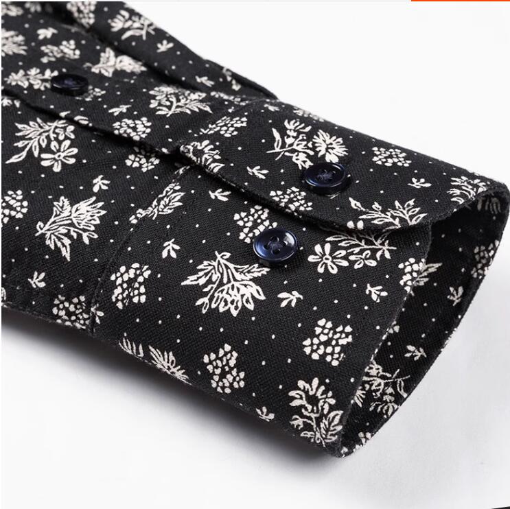 Новые мужские повседневные рубашки с цветочным принтом больших размеров 7XL, хлопковая рубашка с длинным рукавом, обычная мужская рубашка для отдыха