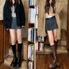 Soft Leather Version~ Elastic Thin Boots 2025 New Thick-soled Heightening Small Long Boots Women's Knee Knight Boots