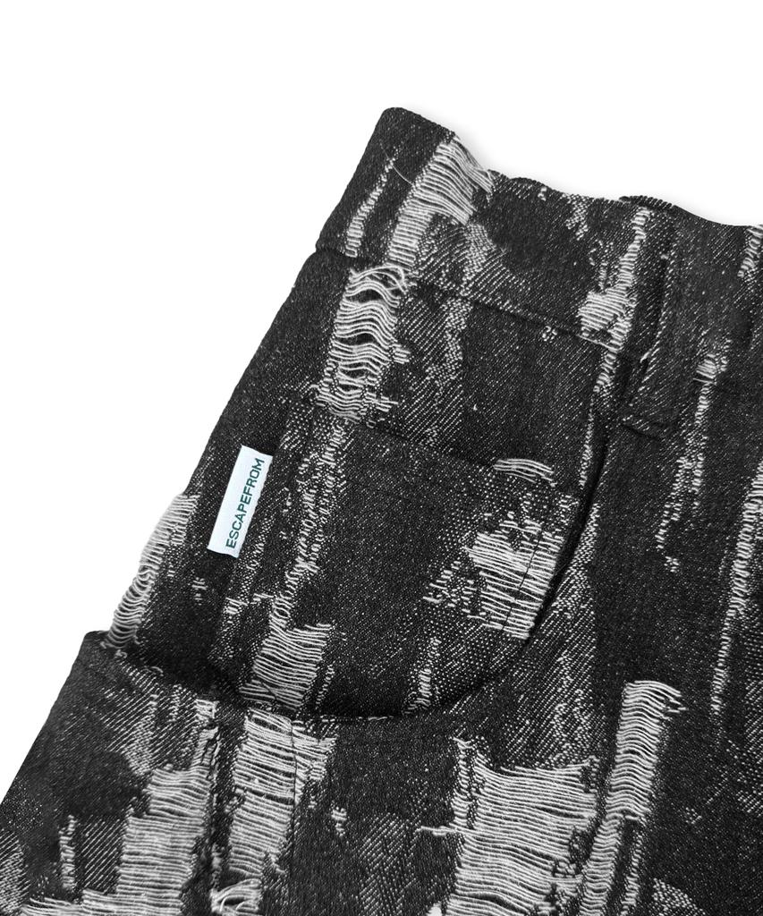 Escape From Damaged Denim Incident Skirt Black Blue