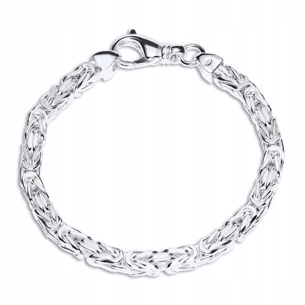 Men' Silver Bracelet 925 Silver Royal Byzantine 5mm/22cm