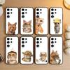 Чехол для телефона Goofy Cool Cats с большими глазами для Samsung S26,S25,S24,S23,S22,S30,S21,Ultra,Plus,FE 5G Черный Мягкий Чехол
