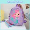 Mermaid Cat Dinosaur Shark Patterns Backpack Breathable Nylon Straps Shoulder