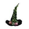 Witch Hat Wizard Lightweight Accessory with Rose Vine Leaves Sorceress Cap Party Props Halloween
