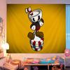 Cuphead Game Chart Tapestry Art Science Fiction Room Home Decor Cheap Hippie Wall Hanging