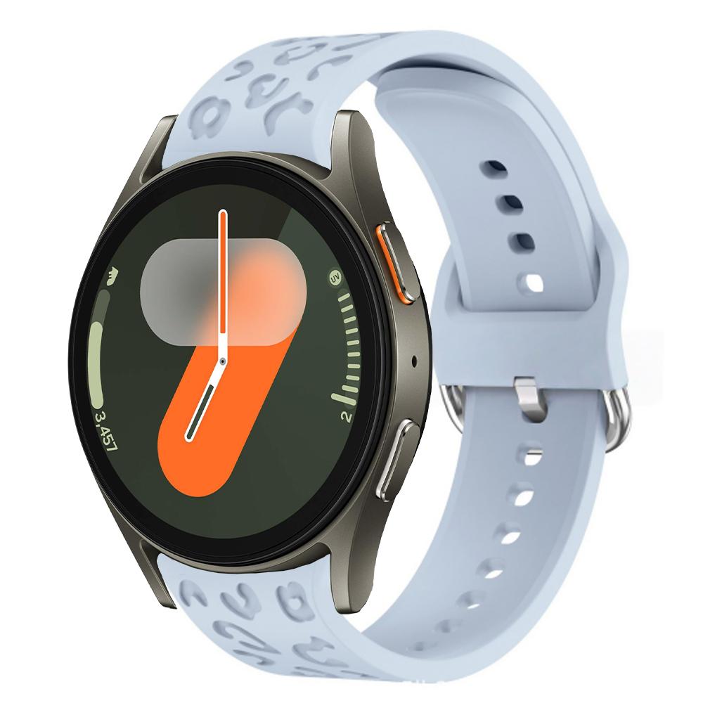 Engraved Strap For Samsung Galaxy Watch 7 FE 6 4 5 pro Silicone Leopard No Gaps Bracelet correa Galaxy Watch6 Classic 20mm band