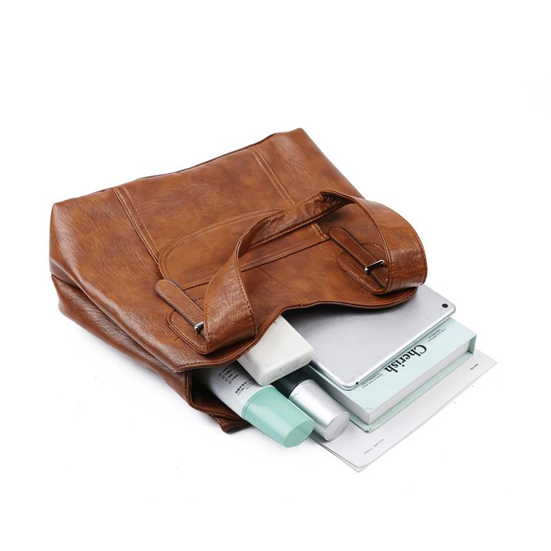 Женская сумка-тоут из мягкой кожи, сумка через плечо