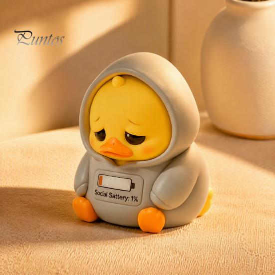 Игривые фигурки уток в пижамах, 3D-печать, грустные желтые фигурки, милые уставшие работники, смола, креативный исцеляющий подарок для друзей, украшения для стола