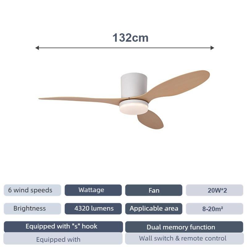 Потолочный вентилятор-светильник с регулируемой частотой для спальни, ретро, простой, подвесной, бытовой, бесшумный