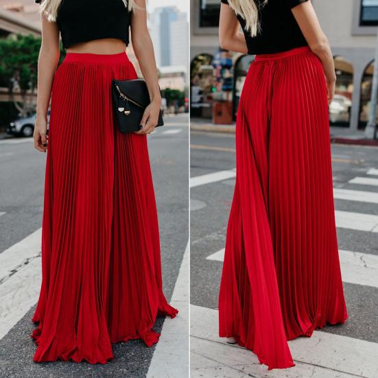 Skirt Women Solid Color Large Hem A-Line Long Skirt Work Leisure Skirt Streetwear