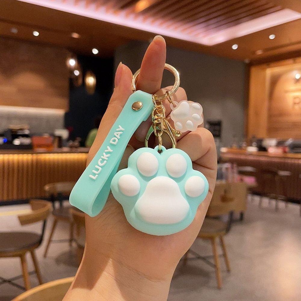 Школьный рюкзак с подвеской для детей, кошачья лапа, пряжка для ключей, мультяшные животные, корейский стиль, брелоки, женский брелок