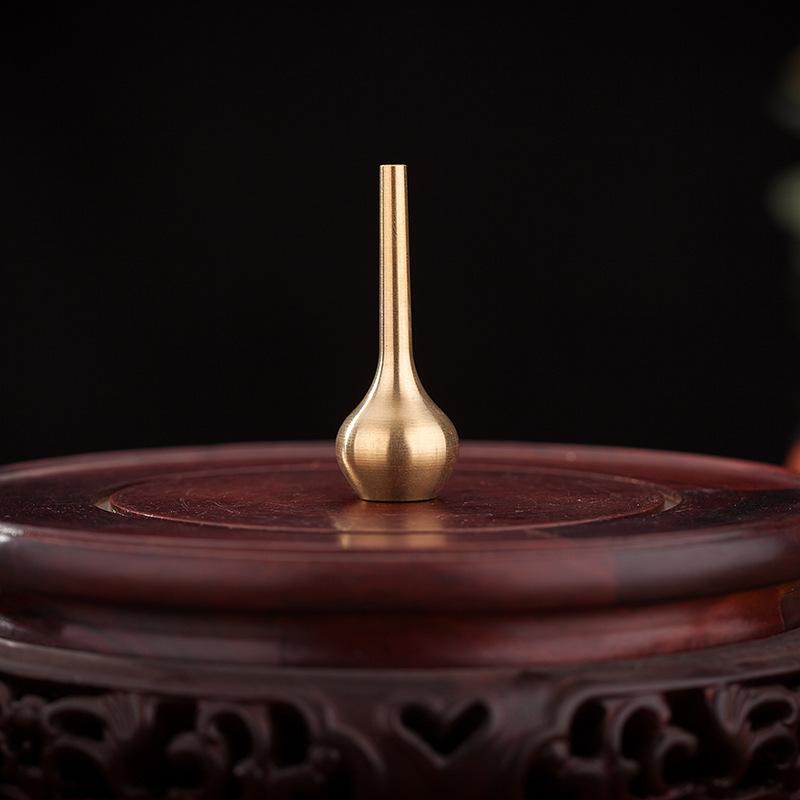 Antique Brass and Copper Mini Vase for Desktop Flower Arrangements