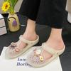 2025 лето повседневные дырявые туфли женские шлепанцы на мягкой подошве сандалии с закрытым носком желе универсальные пляжные туфли