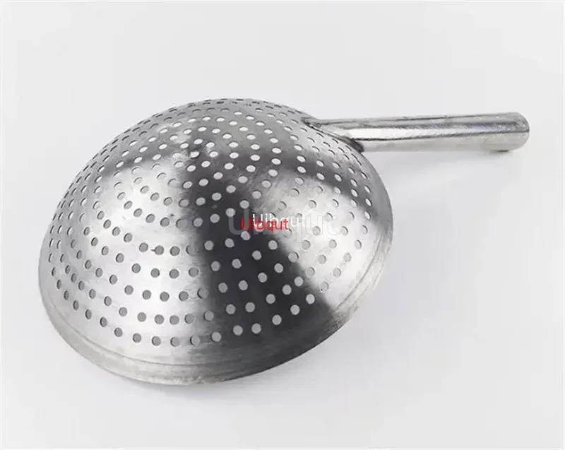 Large Big Thick Stainless Steel Mesh Strainer Colander Wok Wooden Handle Cookware Oil Flour Sifter Colander Kitchen Cooking Wok
