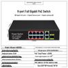 POE Гигабитный коммутатор с питанием 48 В, от 4 до 24 портов, Совместим с Hikvision и Dahua