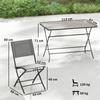 Garden Furniture Set Foldable Seating Group 5-Piece Table with 4 Breathable Chairs Wood Look Space-Saving