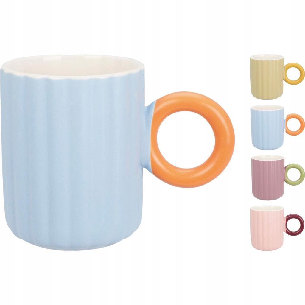Kubek porcelanowy pastelowy z uchem 370ml 1szt