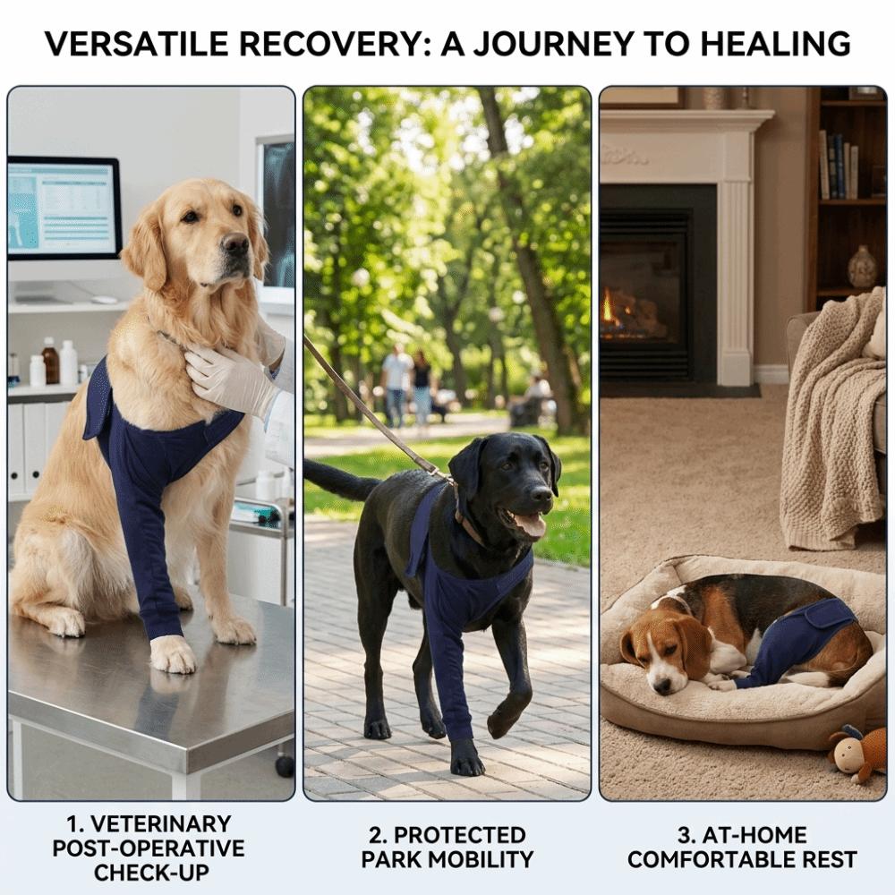 Flexible Wear Pet Anti Lick Sleeve Breathable Fabric Canine Leg Protector  Wound Care Protection