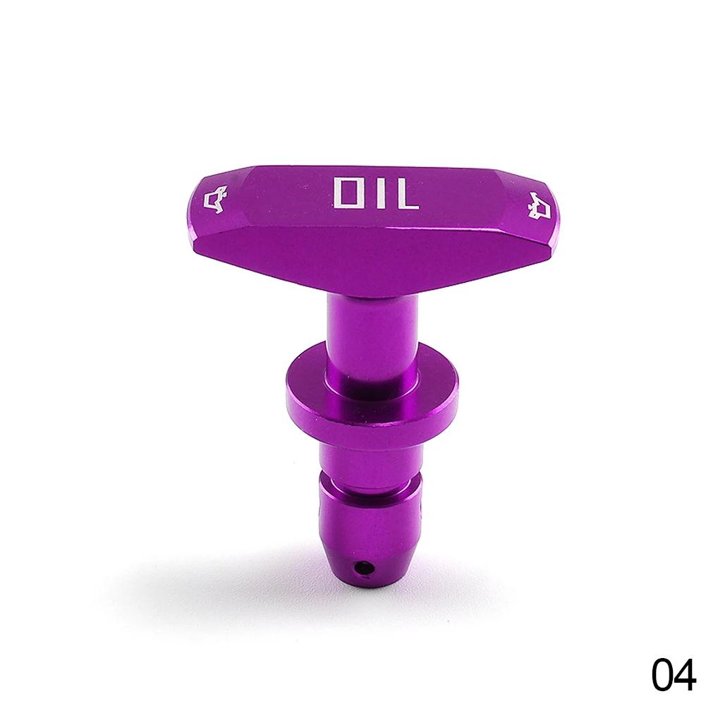 Car Universal Oil Dipstick Pull Handle Engine Oil Pullhandle Aluminum Billet Automobile Replacement Modification Decoration