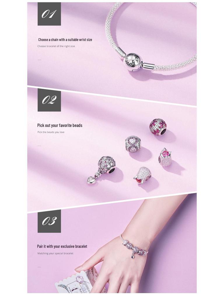 Yin Ziyun Halloween Magic DIY Bracelet Beads & Creative S925 Sterling Silver Necklace Pendant