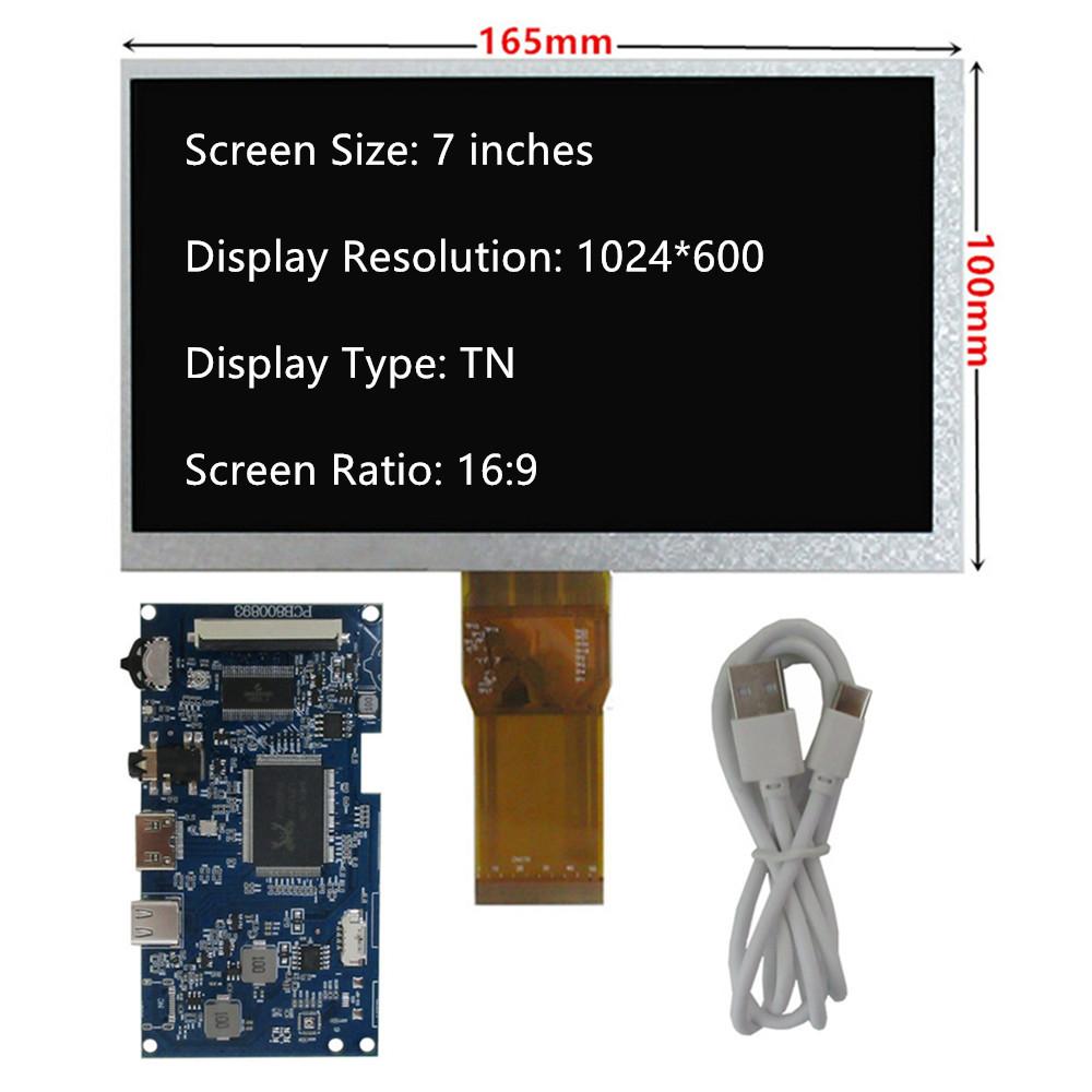 7-дюймовый ЖК-дисплей, плата контроллера драйвера, комплект для дисплея, компьютерный дополнительный экран, Raspberry Pi, портативный вспомогательный дисплей с разделенным экраном