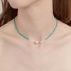 NUOY Emerald Bead Pearl Necklace