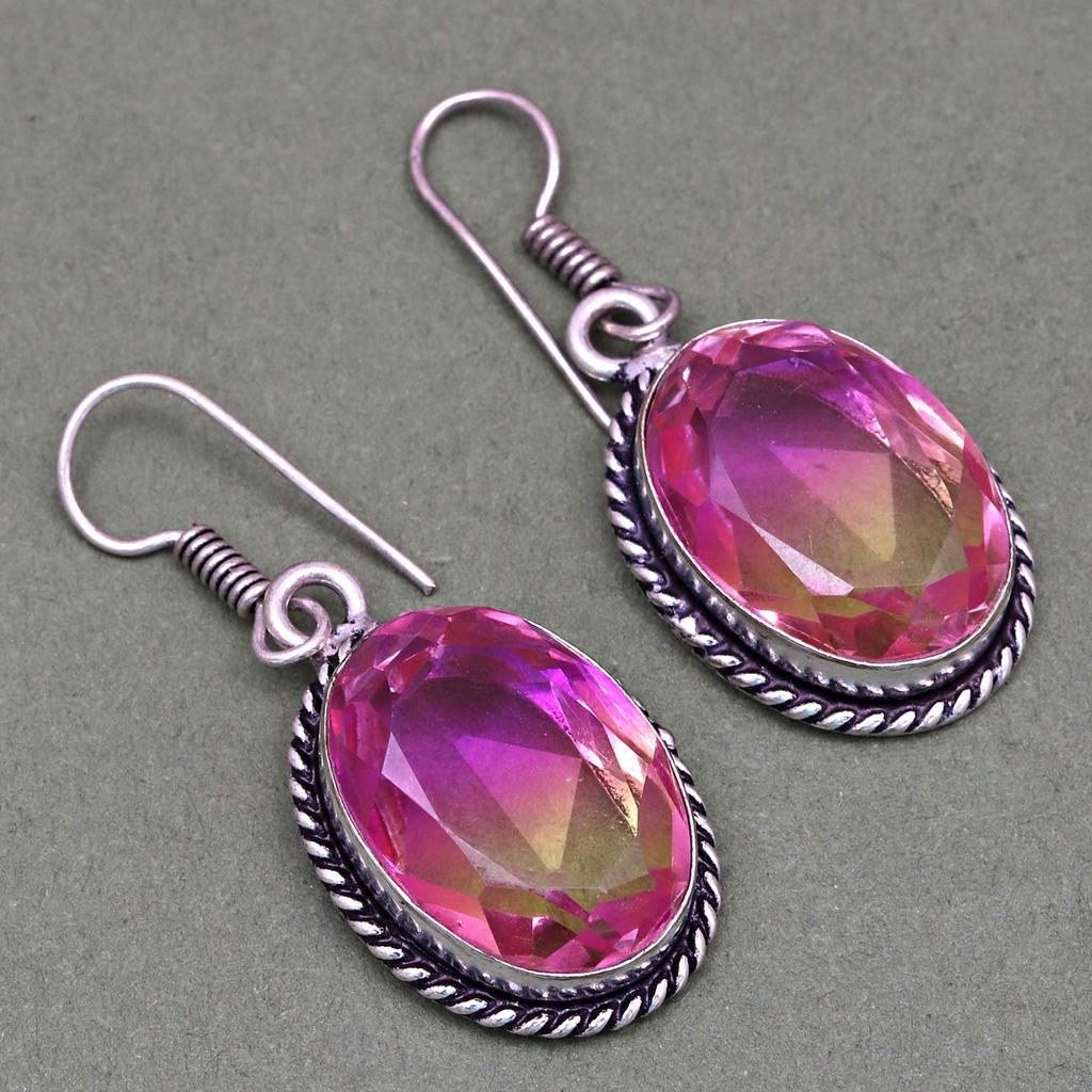 Tourmaline Set Gemstone Gift Wedding Party Bi-Color Pendant,Earring,Ring