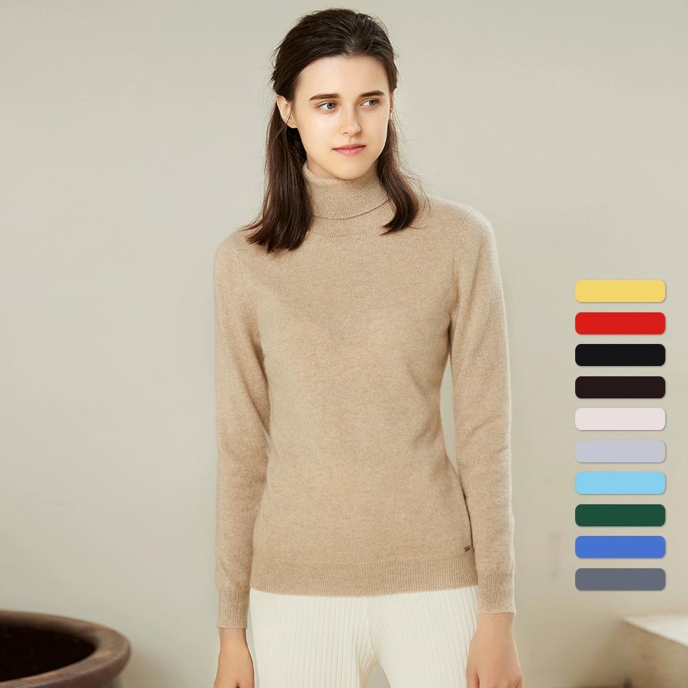 Womens 100% Cashmere Turtleneck Pullover Sweater