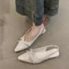 Coarse Heel Nude Bow Bag Head Sandals Fairy Shoes Spring and Summer Skirt Pointed Single Shoes
