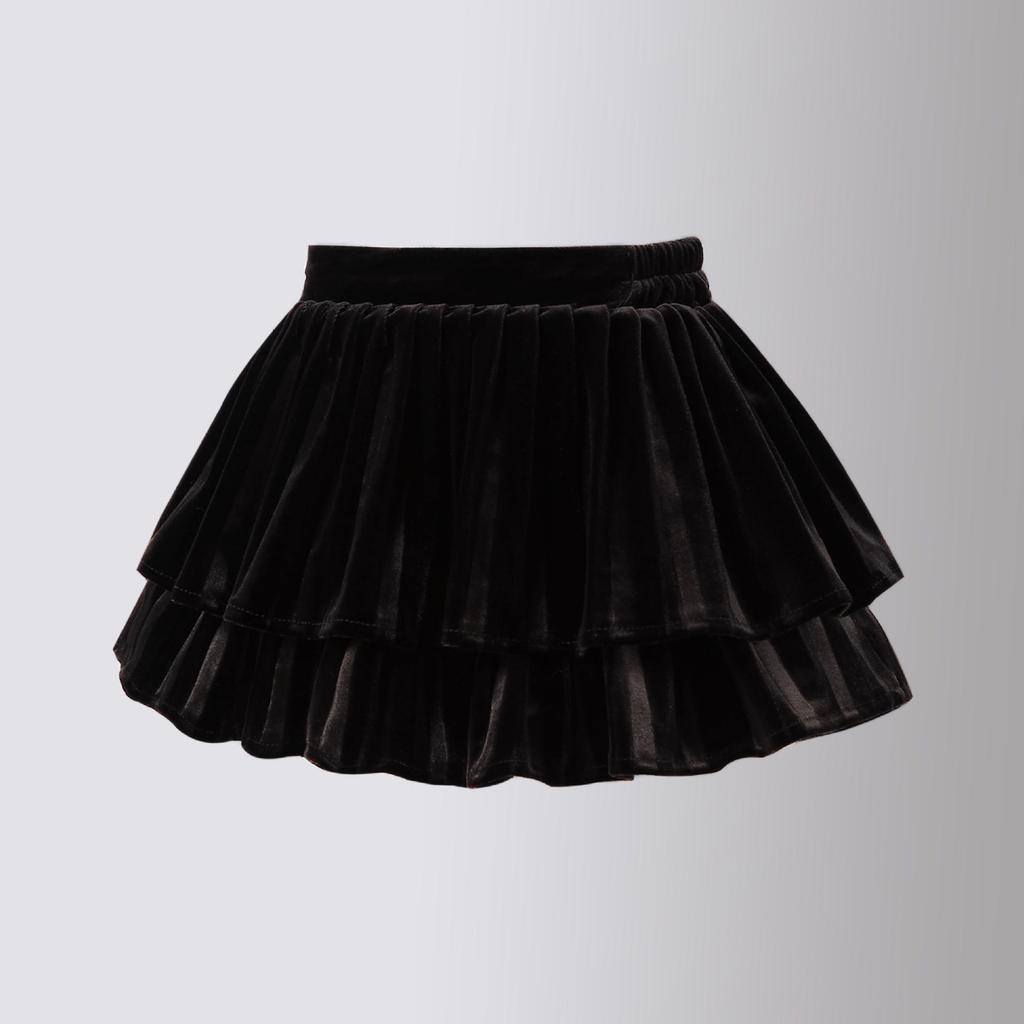 Юбка для девочек осень/зима 2024 из шерсти в складку - корейский стиль