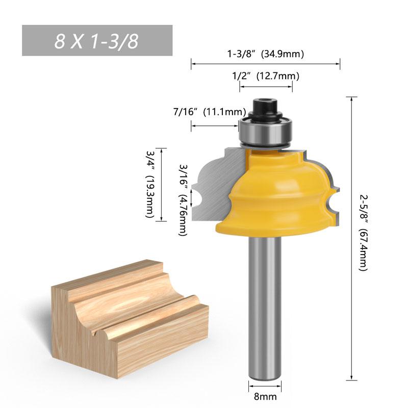 1 шт., 8 мм, хвостовик, архитектурное формование, перила, фреза, корпус, основание с ЧПУ, деревообрабатывающие фрезы, фреза для лица