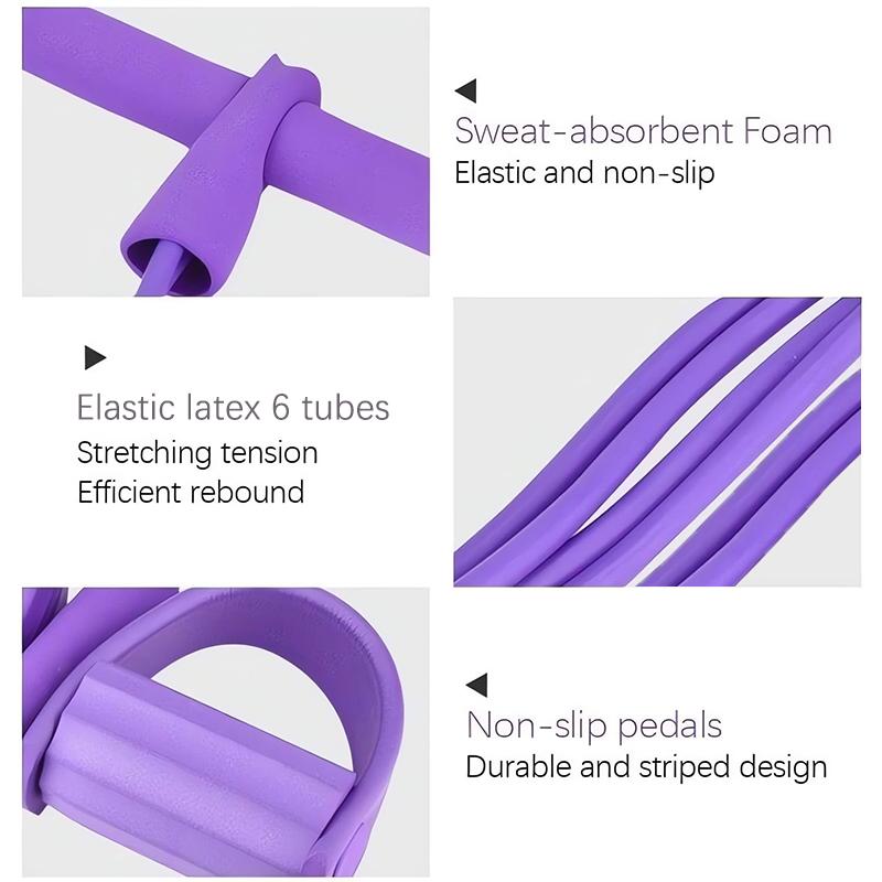 Fitness Resistance Bands-6 Tube Pedal Ankle Puller 2025 Upgrade Stretch Bands For Exercise Sit Up