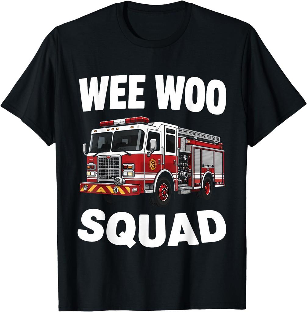 Wee Woo Squad Firefighter Funny Design T-Shirt
