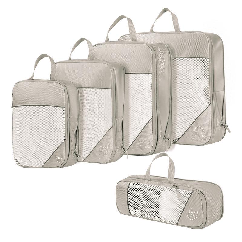 Four-Piece Compression and Moisture-Proof Travel Storage Bag Set for Luggage, Toiletries, and Makeup