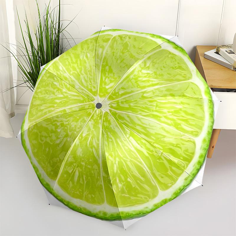 1pc Fresh Lime Slice Umbrella with Plastic Handle,Suitable for All Seasons Home Travel Outdoor UmbrellaM944