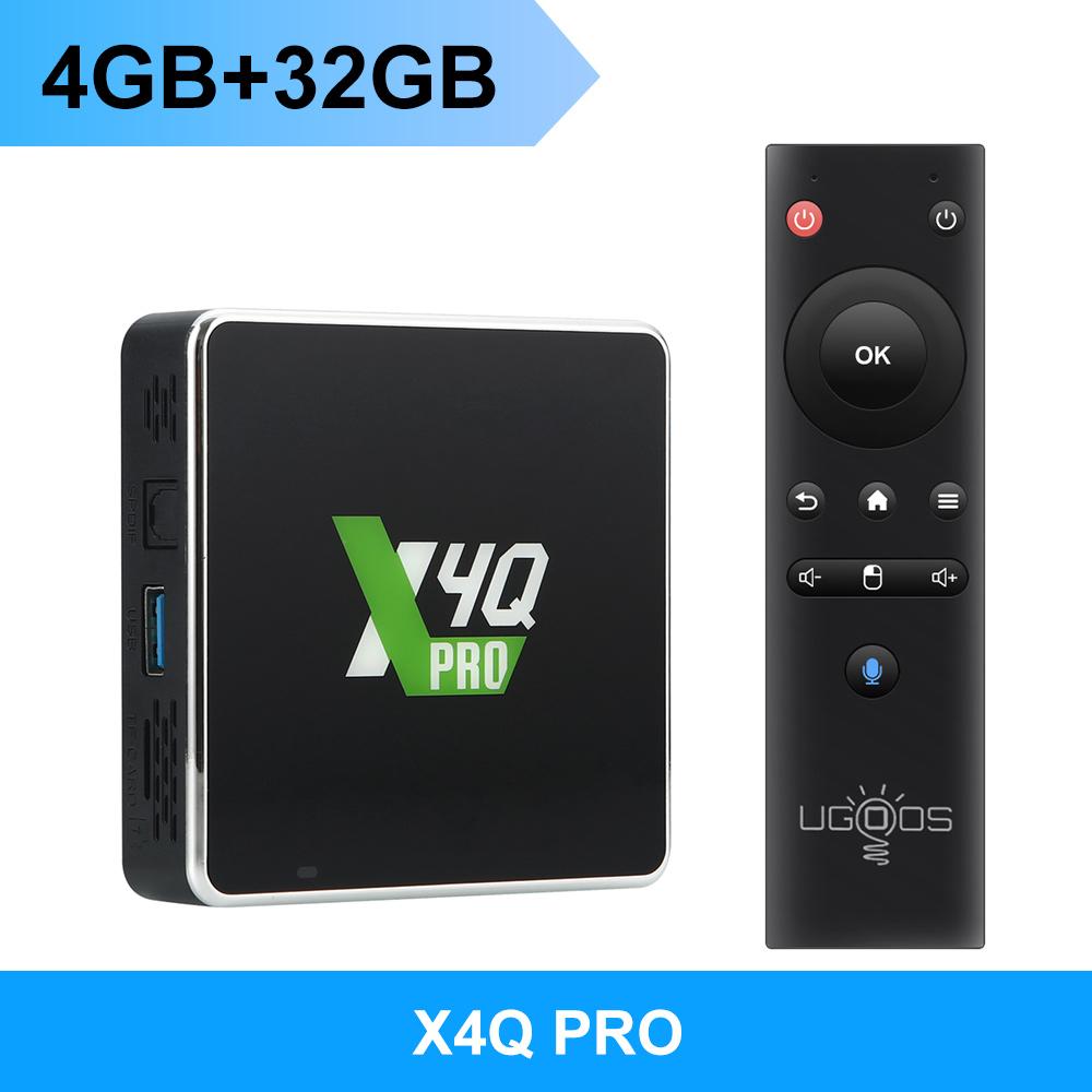 UGOOS X4Q Extra/Plus/Pro/Cube Smart TV Box Android 11 Amlogic S905X4 Set top Box AV1 1000M Dual Wifi BT5.1 4K 4G 32G/64G/128G 2G/16G