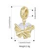 WOSTU Autumn 925 Silver 18K Gold Charms Butterfly Murano Glass Beads Pine Cone Pendant Zircon Safety Chain DIY Jewelry Gift