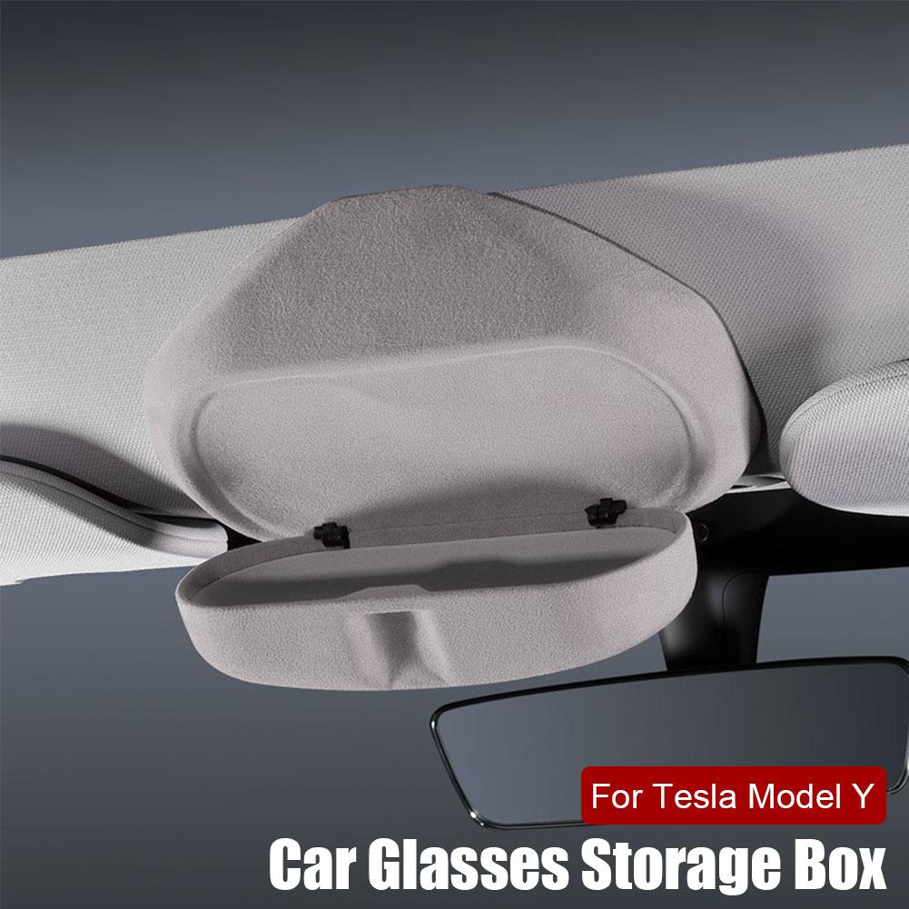 Коробка для хранения солнцезащитных очков с клипсой для Tesla New 3/3+, автомобильная коробка для очков, чехол-держатель для карт, клипса для солнцезащитных очков, аксессуары для интерьера автомобиля