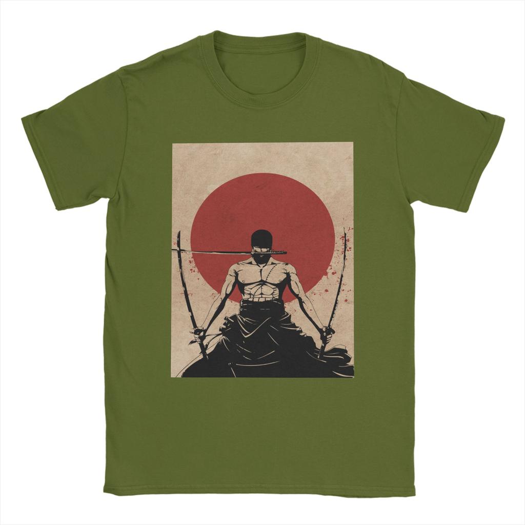 Мужская футболка Roronoa Zoro из серии One Piece, 100% хлопок, смешная футболка, с круглым вырезом, футболка с принтом аниме, короткий рукав, летние топы