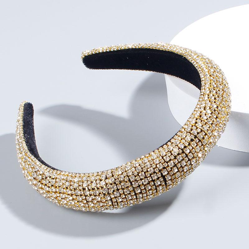 Женская барочная повязка на голову Высококачественная повязка для волос Красочная стразовая повязка для волос Ободок Головной убор Белые резинки для волос Аксессуары