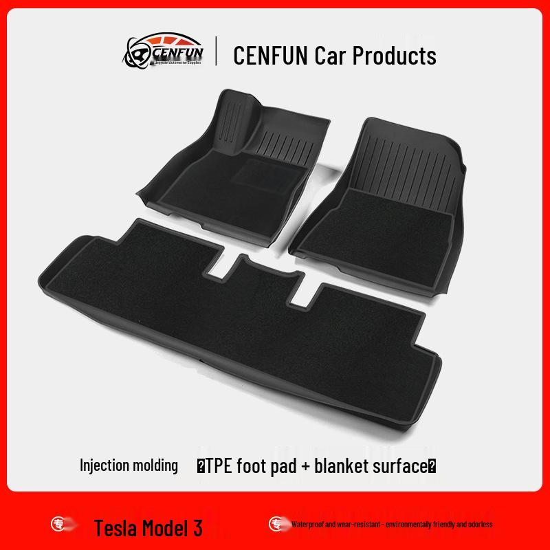 Tesla Model Y/3 Refresh Floor Mats & Trunk Storage - TPE Molded Carpets
