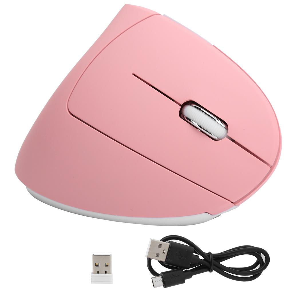 Vertical Mouse USB Wireless Office Gaming Rechargeable Computer Accessories H1 2.4GPink