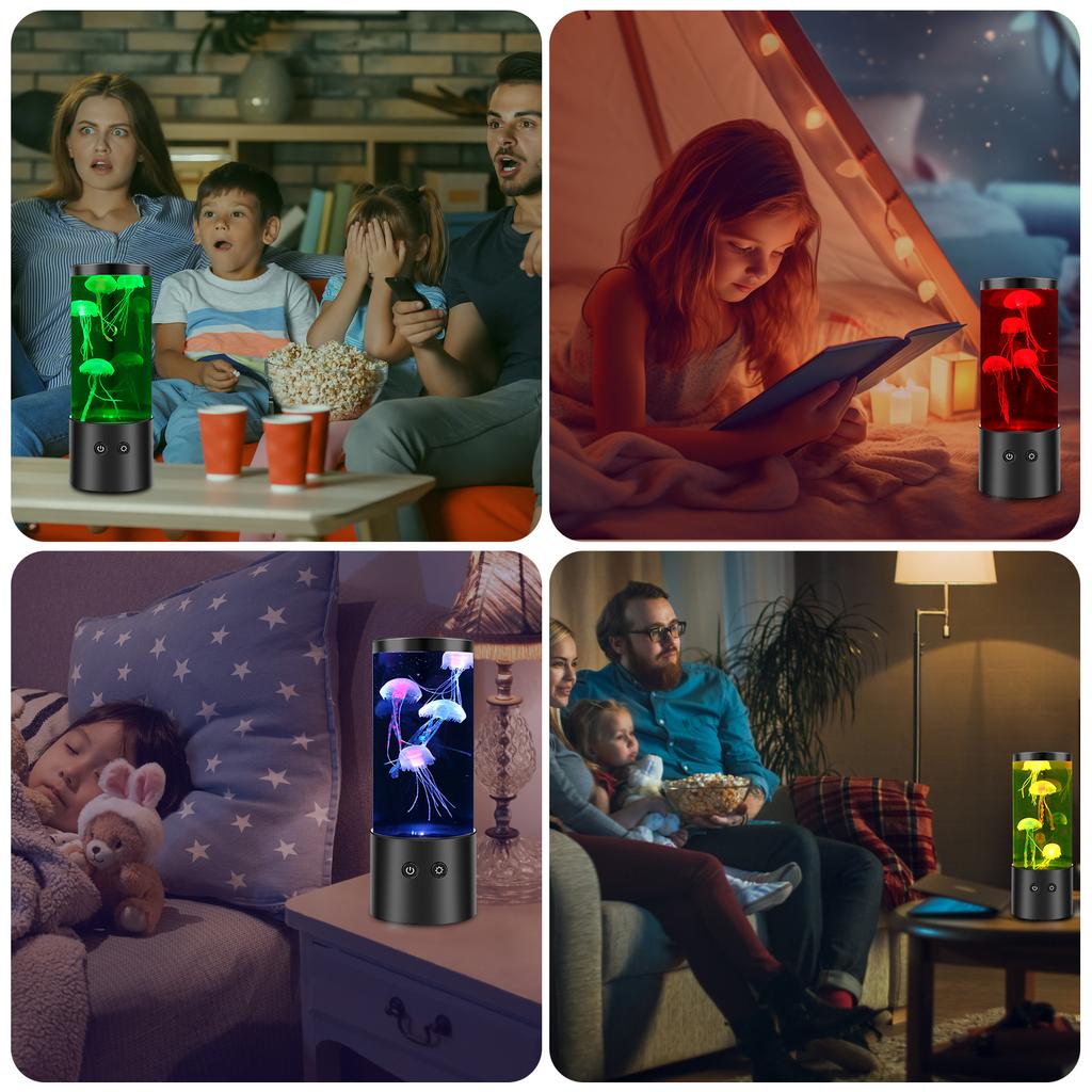 Светодиодная лампа-медуза, 7 цветов, меняющаяся, USB, питание от батареек, ночник-медуза, фантазийные аквариумные лампы, украшение для спальни, дома